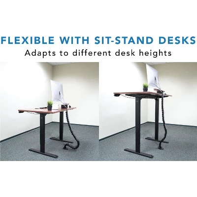 Mount-It! Cable Management Spine & Desk Cord Organizer | Keeps Power & AV Cords Safe And Organized | 50 In. Long Modular Wire Management Tray | Black 12 Mount-It! Cable Management Spine & Desk Cord Organizer | Keeps Power & AV Cords Safe And Organized | 50 In. Long Modular Wire Management Tray | Black - Image 10