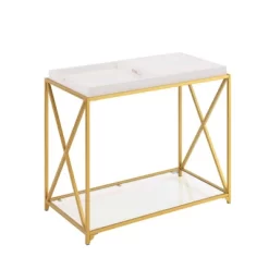 St Andrews Console Table White/Gold - Breighton Home -Furniture Specialty Store GUEST 24a8d013 878d 44b2 a8a9 2bb1b3f3f0eb