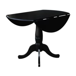 Davidson Round Dual Drop Leaf Pedestal Table Black - International Concepts -Furniture Specialty Store GUEST 24ec0610 818b 49bd 8c62 485e357e0b69