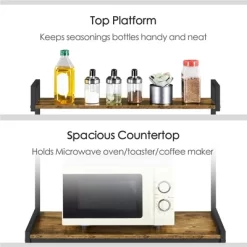 Yaheetech 5-Tier 56" H Baker’s Rack With Wire Basket & Power Outlets, Rustic Brown -Furniture Specialty Store GUEST 24fa35f6 b5c3 4b82 a08e 1021846196d0