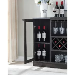 Home Source Jill Zarin Bar Cabinet With Curved Glass Doors -Furniture Specialty Store GUEST 2560640c 4d0d 4073 91e7 3ccfb1d0a551