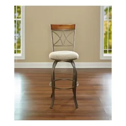 29" Carter Swivel Barstool Metal/Tan/Cherry - Powell Company -Furniture Specialty Store GUEST 25beaa14 13eb 4db4 b5cf 4ee43e601fc3