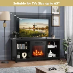 Costway 58'' 2-Tier Fireplace TV Stand W/18'' Electric Fireplace Up To 65'' -Furniture Specialty Store GUEST 25bf4285 671e 4cb3 96dc ccff1644d01b