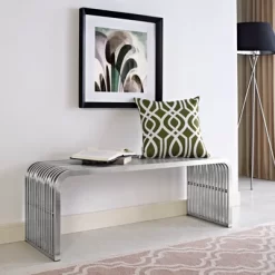 Pipe Stainless Steel Bench - Modway