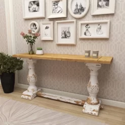Vintage Wood Console Table White - Olivia & May 21 Vintage Wood Console Table White - Olivia & May -Furniture Specialty Store GUEST 25db28b3 fbc7 4a8c 8806 b10d39d1ae2b