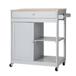 Wooden Basic Kitchen Island With 1 Drawer 1 Door And 2 Tiers - Glitzhome -Furniture Specialty Store GUEST 26363f56 0b6d 47fa bb4e 4c6997301f68