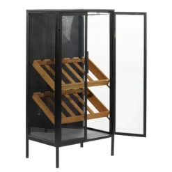 Contemporary Wood Standing Wine Rack Black - Olivia & May -Furniture Specialty Store GUEST 2682799c 8a2c 40fe 81e9 69e3e0b727f3