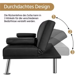 Yaheetech Convertible Futon Sofa Bed Tufted Fabric Futon With Cupholders And Pillows -Furniture Specialty Store GUEST 26c68fc7 fb13 4eca 96ce c6582e23c7d9