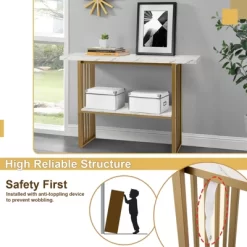 Costway 48'' 2-tier Console Table Modern Entryway Table For Living Room Hallway 18 Costway 48'' 2-tier Console Table Modern Entryway Table For Living Room Hallway -Furniture Specialty Store GUEST 27788e32 b8f3 48a0 b208 f76546a9fc9a