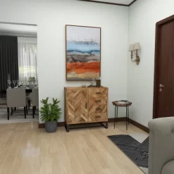 Contemporary Zigzag Pattern Mango Wood Cabinet Brown - Olivia & May 26 Contemporary Zigzag Pattern Mango Wood Cabinet Brown - Olivia & May -Furniture Specialty Store GUEST 28ae9223 8390 4c40 9358 3aa1b5f39dab