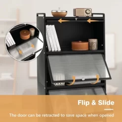 Costway 5-Tier Kitchen Baker's Rack Storage Cabinet Mobile Microwave Stand Flip-up Doors -Furniture Specialty Store GUEST 2909b933 4468 4201 a8f1 693552550d89