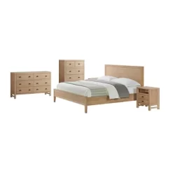 5pc Arden Wood Bedroom Set With Two 2 Drawer Nightstands Light Driftwood - Alaterre Furniture -Furniture Specialty Store GUEST 290f11e7 3e0f 4782 8931 1f53925259ab