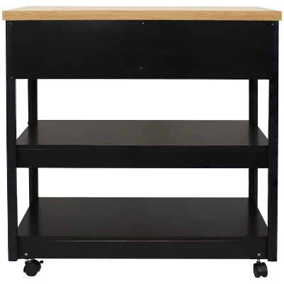 Sunnydaze Decor Sunnydaze MDF Indoor Farmhouse Style Kitchen Island Cart With Drawers And Shelves - 34.25" H - Black 5 Sunnydaze Decor Sunnydaze MDF Indoor Farmhouse Style Kitchen Island Cart With Drawers And Shelves - 34.25" H - Black - Image 3