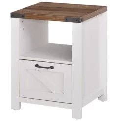 HOMCOM Industrial Side Table With 1 Drawer 1 Open Shelf And Big Tabletop -Furniture Specialty Store GUEST 29ec647f f976 4a1a aa8e aa38e3c6da41