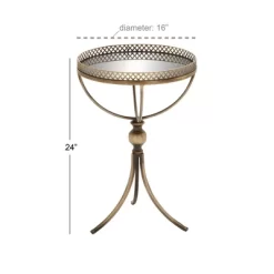 Metal And Glass Round Pedestal Table Gold - Olivia & May 24 Metal And Glass Round Pedestal Table Gold - Olivia & May -Furniture Specialty Store GUEST 2aad2234 82b2 4d8b afd1 769f0874ce66