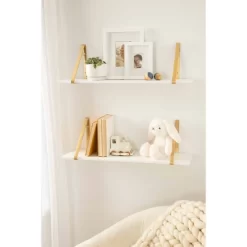 27.5" X 8.2" 2pk Soloman Wooden Shelf Set With Brackets - Kate & Laurel All Things Decor -Furniture Specialty Store GUEST 2ab0209c 9513 445c a1bb ff2129d67ece