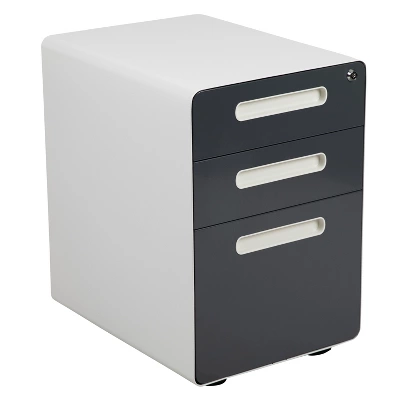 Emma And Oliver Ergonomic 3-Drawer Mobile Locking Filing Cabinet Storage Organizer 14 Emma And Oliver Ergonomic 3-Drawer Mobile Locking Filing Cabinet Storage Organizer - Image 12