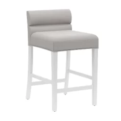 27" Desco Wood Upholstered Counter Height Barstool White - Hillsdale Furniture