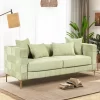 80.5" Modern Upholstered Sofa With Golden Metal Legs And 4 Pillows-ModernLuxe -Furniture Specialty Store GUEST 2ca1cb76 93be 4048 95a2 7cc19bd3325c