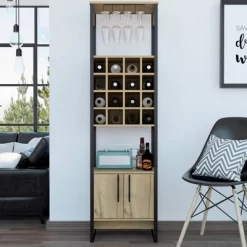 Emery High Bar Cabinet Light Wood - RST Brands