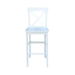 30" X-Back Counter Height Barstool White - International Concepts