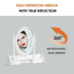 Costway Vanity Wood Makeup Dressing Table Stool 4 Drawers Black/White -Furniture Specialty Store GUEST 2d0917f6 e883 4905 aa3d 5ed159eb96e4