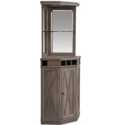 Home Source Charcoal Corner Bar Unit With Built-in Wine Rack And Lower Cabinet -Furniture Specialty Store GUEST 2d86fab2 29ab 420c 994b d861911df342