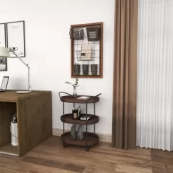 Wood 3 Tier Oval Tray Cart Brown - Olivia & May 30 Wood 3 Tier Oval Tray Cart Brown - Olivia & May -Furniture Specialty Store GUEST 2da5cd04 e364 4716 8c0b 54f184ef2a8e