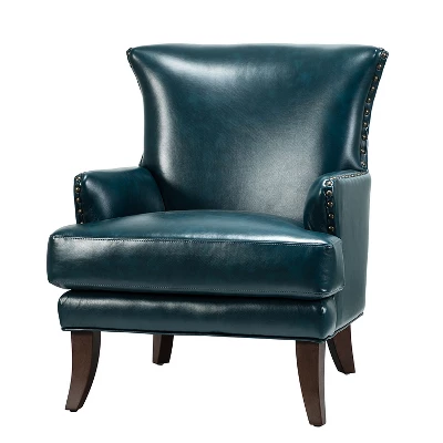 Jorge Vegan Leather Armchair With Nailhead Trim | Karat Home 12 Jorge Vegan Leather Armchair With Nailhead Trim | Karat Home - Image 10