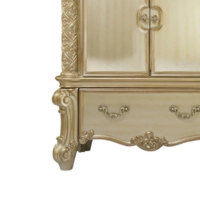 44" Vendome Bedroom Set Gold Patina/Bone White - Acme Furniture 3 44" Vendome Bedroom Set Gold Patina/Bone White - Acme Furniture