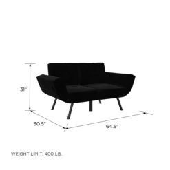 RealRooms Euro Upholstered Tufted Loveseat Futon With Storage Pockets -Furniture Specialty Store GUEST 2eb116b3 bf78 4e13 ad4d b2107c2ac50b