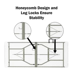 Hastings Home 6' Folding Utility Table With Carry Handle - White -Furniture Specialty Store GUEST 2f0826ee 1c4a 460b aa68 a33639717c10