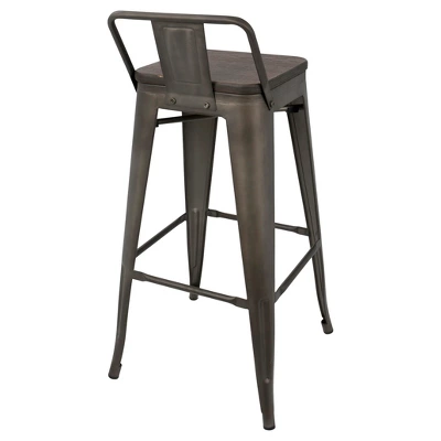 Set Of 2 30" Oregon Industrial Low Back Barstools - LumiSource 4 Set Of 2 30" Oregon Industrial Low Back Barstools - LumiSource - Image 2