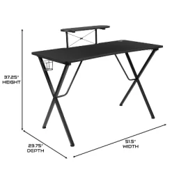 BlackArc Gamma Gaming Desk & Chair Set - Black & Red High Back Gaming Chair With Flip-Up Arms; Desk With Detachable Headphone Hook/Cupholder -Furniture Specialty Store GUEST 2fc70bdb 9bd1 479c a139 21bc12b8e1ec