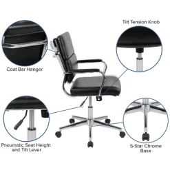 Emma And Oliver Mid-Back LeatherSoft Contemporary Panel Executive Swivel Office Chair 19 Emma And Oliver Mid-Back LeatherSoft Contemporary Panel Executive Swivel Office Chair -Furniture Specialty Store GUEST 2fd0cc1b b314 4cc7 9778 7b42de96ae22
