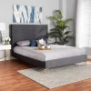 Fabrico Velvet Fabric Upholstered And Metal Platform Bed - Baxton Studio -Furniture Specialty Store GUEST 301ffca7 c4ce 4828 97e5 80e2b7bc966a