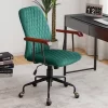Costway Velvet Home Office Chair Swivel Adjustable Task Chair W/ Wooden Armrest 2 Costway Velvet Home Office Chair Swivel Adjustable Task Chair W/ Wooden Armrest -Furniture Specialty Store GUEST 30e4700d 8174 451c b82f 586b426bf5bb