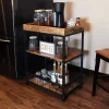 Sunnydaze Decor Sunnydaze 3 Tier Rustic Industrial Style Rolling Indoor Bar Cart With Wine Bottle And Stemware Rack -Furniture Specialty Store GUEST 319539ae 6a33 4d85 9431 3cf214027ea0