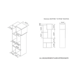 66.46" Durandyl Contemporary Bookcase Honey Walnut - HOMES: Inside + Out -Furniture Specialty Store GUEST 31b0a4a0 ff69 4552 9a39 39603090d44a
