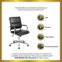 Emma And Oliver Mid-Back LeatherSoft Contemporary Panel Executive Swivel Office Chair 27 Emma And Oliver Mid-Back LeatherSoft Contemporary Panel Executive Swivel Office Chair -Furniture Specialty Store GUEST 32dbd79f d089 46e2 bcb2 7a05d0bbe765