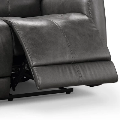 Gillian Leather Power Recliner Sofa Loveseat With Power Headrests Gray - Abbyson Living 4 Gillian Leather Power Recliner Sofa Loveseat With Power Headrests Gray - Abbyson Living - Image 2