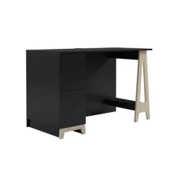Atypik Desk With 3 Drawer File Cabinet - Nexera
