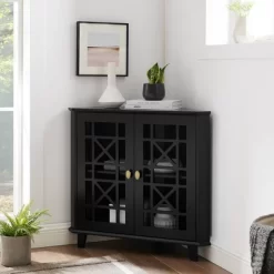 2 Door Corner Accent Cabinet With Fretwork Doors - Saracina Home 23 2 Door Corner Accent Cabinet With Fretwork Doors - Saracina Home -Furniture Specialty Store GUEST 33460c8d 731e 484d b65b b46663cb9a4a