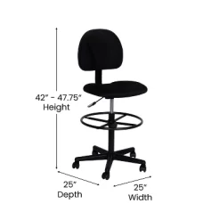 Flash Furniture Black Fabric Drafting Chair (Cylinders: 22.5''-27''H Or 26''-30.5''H) -Furniture Specialty Store GUEST 3392c26a 8f64 42a5 aae9 2f85dcc29647