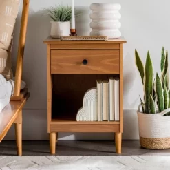 Stiva Classic Mid-Century Modern 1 Drawer Nightstand - Saracina Home -Furniture Specialty Store GUEST 33c12aa3 b173 42fe b6c7 72dbb0a37814