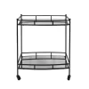 28" Rectangular Metal 2 Tier Bar Cart Black - Sagebrook Home -Furniture Specialty Store GUEST 346dc613 ec54 40e0 a7a0 8a9fe6061bbf