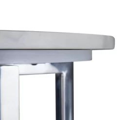 18" Farnell Contemporary Wide Metal Accent Side Table With Chrome Base White/Silver - WyndenHall -Furniture Specialty Store GUEST 348b60e5 8e60 4677 bb73 6a9b9495aa11