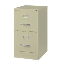 Space Solutions 22" Deep 2 Drawer Vertical Letter Width File Cabinet Putty