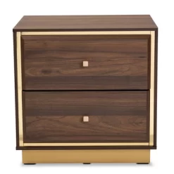 Cormac Wood And Metal 2 Drawer Nightstand - Baxton Studio -Furniture Specialty Store GUEST 3529b2b0 b9fd 407a 9dbb c3f24f4eafa0