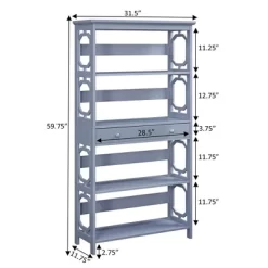 59.75" Omega 5 Tier Bookcase With Drawer - Breighton Home -Furniture Specialty Store GUEST 35c5a85d cc6f 455c af92 6ee082034e6b